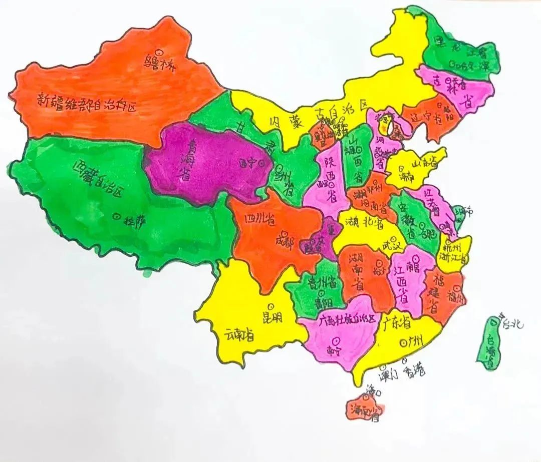 美丽的中国地图儿童画精选作品(二)